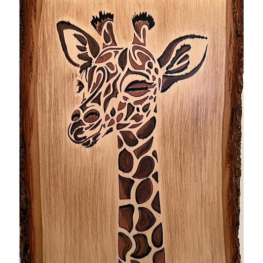 Giraffe Oil Paint Pen on Board